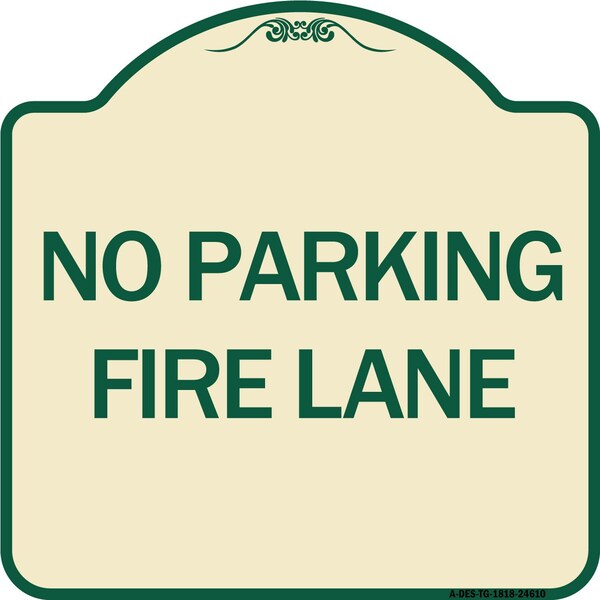 Pavement Stencil No Parking Fire Lane Heavy-Gauge Aluminum Sign, 18" x 18", TG-1818-24610